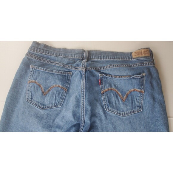 Levis 515 Boot Cut Jeans Womens Blue Denim size 14 34x30 Mid Rise Med Wash - Picture 10 of 11